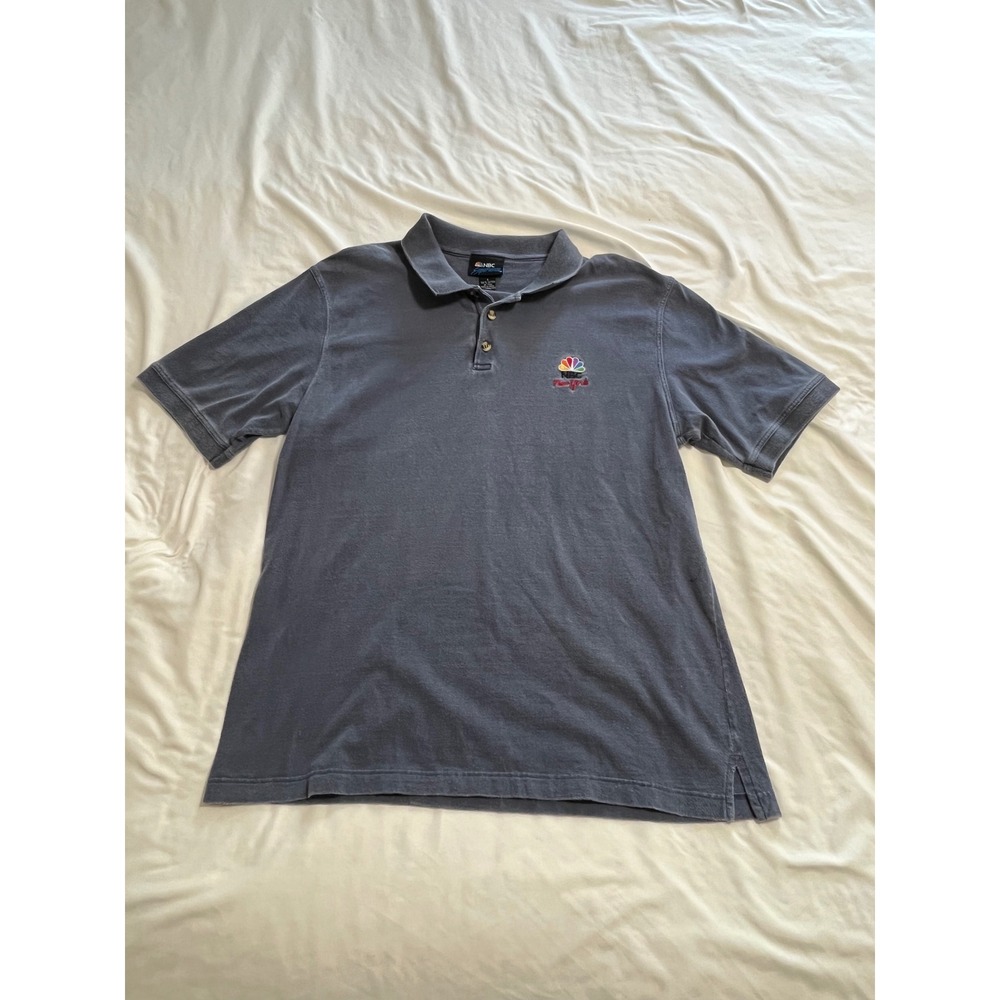Vintage NBC Experience New York Polo Shirt Mens Large Blue Cotton Embroidered L